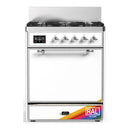 ILVE Majestic III 30-inch Dual Fuel Range with 5 Natural Gas Burner and Solid Door Electric Oven in RAL with Chrome Trim (UM30QNR3RAC)
