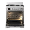ILVE Majestic III 30-inch Dual Fuel Range with 5 Natural Gas Burner and Solid Door Electric Oven in Stainless Steel with Chrome Trim (UM30QNR3SSC)