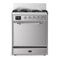 ILVE Majestic III 30-inch Dual Fuel Range with 5 Natural Gas Burner and Solid Door Electric Oven in Stainless Steel with Chrome Trim (UM30QNR3SSC)