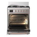ILVE Majestic III 30-inch Dual Fuel Range with 5 Natural Gas Burner and Solid Door Electric Oven in Stainless Steel with Copper Trim (UM30QNR3SSP)