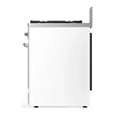 ILVE Majestic III 30-inch Dual Fuel Range with 5 Natural Gas Burner and Solid Door Electric Oven in White with Chrome Trim (UM30QNR3WHC)