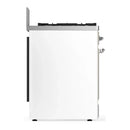 ILVE Majestic III 30-inch Dual Fuel Range with 5 Natural Gas Burner and Solid Door Electric Oven in White with Chrome Trim (UM30QNR3WHC)