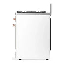 ILVE Majestic III 30-inch Dual Fuel Range with 5 Natural Gas Burner and Solid Door Electric Oven in White with Copper Trim (UM30QNR3WHP)