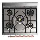 ILVE Majestic III 30-inch Dual Fuel Range with 5 Natural Gas Burner and Solid Door Electric Oven in White with Copper Trim (UM30QNR3WHP)