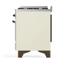 ILVE Majestic III 36-inch Dual Fuel Range with 6 Natural Gas Burner, Griddle and Triple Glass Door Electric Oven in Antique White with Burnished Trim (UM36FNR3AWB)