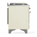 ILVE Majestic III 36-inch Dual Fuel Range with 6 Natural Gas Burner, Griddle and Triple Glass Door Electric Oven in Antique White with Chrome Trim (UM36FNR3AWC)