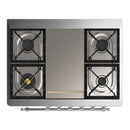 ILVE Majestic III 36-inch Dual Fuel Range with 6 Natural Gas Burner, Griddle and Triple Glass Door Electric Oven in Antique White with Chrome Trim (UM36FNR3AWC)