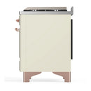 ILVE Majestic III 36-inch Dual Fuel Range with 6 Natural Gas Burner, Griddle and Triple Glass Door Electric Oven in Antique White with Copper Trim (UM36FNR3AWP)