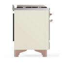 ILVE Majestic III 36-inch Dual Fuel Range with 6 Natural Gas Burner, Griddle and Triple Glass Door Electric Oven in Antique White with Copper Trim (UM36FNR3AWP)