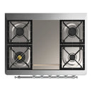 ILVE Majestic III 36-inch Dual Fuel Range with 6 Natural Gas Burner, Griddle and Triple Glass Door Electric Oven in Burgundy with Chrome Trim (UM36FNR3BUC)