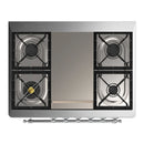 ILVE Majestic III 36-inch Dual Fuel Range with 6 Natural Gas Burner, Griddle and Triple Glass Door Electric Oven in Emerald Green with Chrome Trim (UM36FNR3EGC)