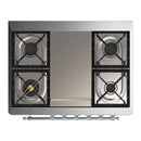 ILVE Majestic III 36-inch Dual Fuel Range with 6 Natural Gas Burner, Griddle and Triple Glass Door Electric Oven in Midnight Blue with Chrome Trim (UM36FNR3MBC)