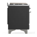 ILVE Majestic III 36-inch Dual Fuel Range with 5 Liquid Propane Burner, Griddle and Triple Glass Door Electric Oven in Graphite Matte with Chrome Trim (UM36FNR3MGCLP)