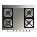 ILVE Majestic III 36-inch Dual Fuel Range with 6 Natural Gas Burner, Griddle and Triple Glass Door Electric Oven in Graphite Matte with Chrome Trim (UM36FNR3MGC)