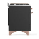 ILVE Majestic III 36-inch Dual Fuel Range with 6 Natural Gas Burner, Griddle and Triple Glass Door Electric Oven in Graphite Matte with Copper Trim (UM36FNR3MGP)