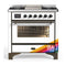 ILVE Majestic III 36-inch Dual Fuel Range with 5 Liquid Propane Burner, Griddle and Triple Glass Door Electric Oven in RAL with Burnished Trim (UM36FNR3RABLP)