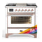 ILVE Majestic III 36-inch Dual Fuel Range with 5 Liquid Propane Burner, Griddle and Triple Glass Door Electric Oven in RAL with Copper Trim (UM36FNR3RAPLP)