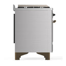 ILVE Majestic III 36-inch Dual Fuel Range with 6 Natural Gas Burner, Griddle and Triple Glass Door Electric Oven in Stainless Steel with Burnished Trim (UM36FNR3SSB)
