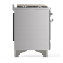 ILVE Majestic III 36-inch Dual Fuel Range with 6 Natural Gas Burner, Griddle and Triple Glass Door Electric Oven in Stainless Steel with Chrome Trim (UM36FNR3SSC)