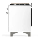 ILVE Majestic III 36-inch Dual Fuel Range with 5 Liquid Propane Burner, Griddle and Triple Glass Door Electric Oven in White with Chrome Trim (UM36FNR3WHCLP)