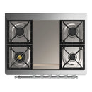 ILVE Majestic III 36-inch Dual Fuel Range with 5 Liquid Propane Burner, Griddle and Triple Glass Door Electric Oven in White with Chrome Trim (UM36FNR3WHCLP)