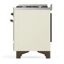 ILVE Majestic III 36-inch Dual Fuel Range with 6 Natural Gas Burner, Griddle and Solid Door Electric Oven in Antique White with Burnished Trim (UM36FQNR3AWB)