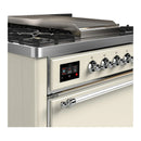 ILVE Majestic III 36-inch Dual Fuel Range with 5 Liquid Propane Burner, Griddle and Solid Door Electric Oven in Antique White with Chrome Trim (UM36FQNR3AWCLP)