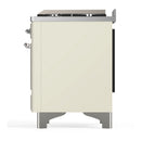 ILVE Majestic III 36-inch Dual Fuel Range with 6 Natural Gas Burner, Griddle and Solid Door Electric Oven in Antique White with Chrome Trim (UM36FQNR3AWC)