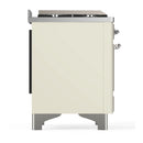 ILVE Majestic III 36-inch Dual Fuel Range with 6 Natural Gas Burner, Griddle and Solid Door Electric Oven in Antique White with Chrome Trim (UM36FQNR3AWC)