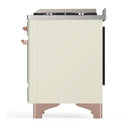 ILVE Majestic III 36-inch Dual Fuel Range with 6 Natural Gas Burner, Griddle and Solid Door Electric Oven in Antique White with Copper Trim (UM36FQNR3AWP)