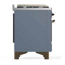 ILVE Majestic III 36-inch Dual Fuel Range with 5 Liquid Propane Burner, Griddle and Solid Door Electric Oven in Blue Grey with Burnished Trim (UM36FQNR3BGBLP)