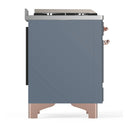 ILVE Majestic III 36-inch Dual Fuel Range with 6 Natural Gas Burner, Griddle and Solid Door Electric Oven in Blue Grey with Copper Trim (UM36FQNR3BGP)
