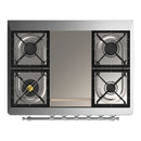 ILVE Majestic III 36-inch Dual Fuel Range with 5 Liquid Propane Burner, Griddle and Solid Door Electric Oven in Emerald Green with Chrome Trim (UM36FQNR3EGCLP)