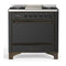 ILVE Majestic III 36-inch Dual Fuel Range with 6 Natural Gas Burner, Griddle and Solid Door Electric Oven in Graphite Matte with Burnished Trim (UM36FQNR3MGB)
