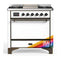 ILVE Majestic III 36-inch Dual Fuel Range with 6 Natural Gas Burner, Griddle and Solid Door Electric Oven in RAL with Burnished Trim (UM36FQNR3RAB)