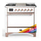 ILVE Majestic III 36-inch Dual Fuel Range with 6 Natural Gas Burner, Griddle and Solid Door Electric Oven in RAL with Copper Trim (UM36FQNR3RAP)