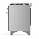 ILVE Majestic III 36-inch Dual Fuel Range with 6 Natural Gas Burner, Griddle and Solid Door Electric Oven in Stainless Steel with Chrome Trim (UM36FQNR3SSC)