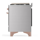 ILVE Majestic III 36-inch Dual Fuel Range with 6 Natural Gas Burner, Griddle and Solid Door Electric Oven in Stainless Steel with Copper Trim (UM36FQNR3SSP)