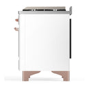 ILVE Majestic III 36-inch Dual Fuel Range with 5 Liquid Propane Burner, Griddle and Solid Door Electric Oven in White with Copper Trim (UM36FQNR3WHPLP)