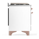 ILVE Majestic III 36-inch Dual Fuel Range with 5 Liquid Propane Burner, Griddle and Solid Door Electric Oven in White with Copper Trim (UM36FQNR3WHPLP)