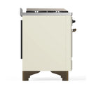 ILVE Majestic III 48-inch Dual Fuel Range with 5 Liquid Propane Burner, Griddle and Triple Glass Door Electric Oven in Antique White with Burnished Trim (UM48FNR3AWBLP)