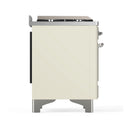 ILVE Majestic III 48-inch Dual Fuel Range with 5 Liquid Propane Burner, Griddle and Triple Glass Door Electric Oven in Antique White with Chrome Trim (UM48FNR3AWCLP)