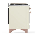 ILVE Majestic III 48-inch Dual Fuel Range with 5 Natural Gas Burner, Griddle and Triple Glass Door Electric Oven in Antique White with Copper Trim (UM48FNR3AWP)