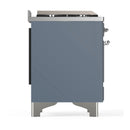ILVE Majestic III 48-inch Dual Fuel Range with 5 Liquid Propane Burner, Griddle and Triple Glass Door Electric Oven in Blue Grey with Chrome Trim (UM48FNR3BGCLP)