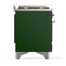 ILVE Majestic III 48-inch Dual Fuel Range with 5 Natural Gas Burner, Griddle and Triple Glass Door Electric Oven in Emerald Green with Chrome Trim (UM48FNR3EGC)