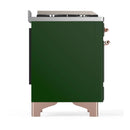 ILVE Majestic III 48-inch Dual Fuel Range with 5 Natural Gas Burner, Griddle and Triple Glass Door Electric Oven in Emerald Green with Copper Trim (UM48FNR3EGP)