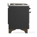 ILVE Majestic III 48-inch Dual Fuel Range with 5 Natural Gas Burner, Griddle and Triple Glass Door Electric Oven in Graphite Matte with Burnished Trim (UM48FNR3MGB)