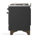 ILVE Majestic III 48-inch Dual Fuel Range with 5 Liquid Propane Burner, Griddle and Triple Glass Door Electric Oven in Graphite Matte with Burnished Trim (UM48FNR3MGBLP)