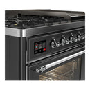 ILVE Majestic III 48-inch Dual Fuel Range with 5 Liquid Propane Burner, Griddle and Triple Glass Door Electric Oven in Graphite Matte with Chrome Trim (UM48FNR3MGCLP)