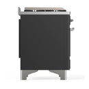 ILVE Majestic III 48-inch Dual Fuel Range with 5 Liquid Propane Burner, Griddle and Triple Glass Door Electric Oven in Graphite Matte with Chrome Trim (UM48FNR3MGCLP)